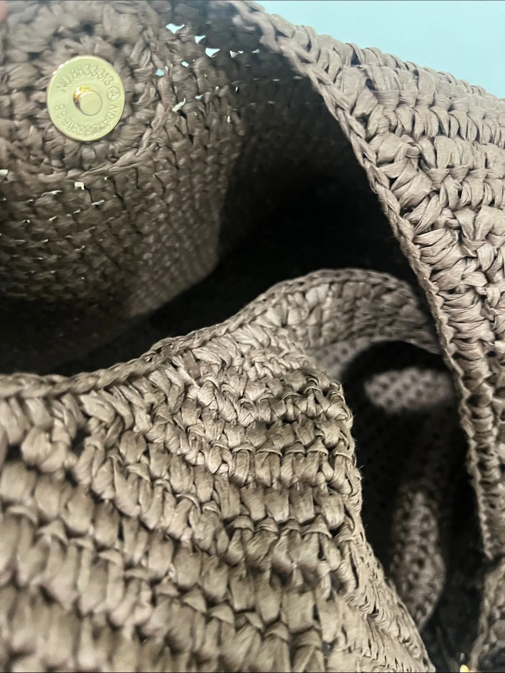 Anthropologie Chocolate Brown raffia Shoulder Bag